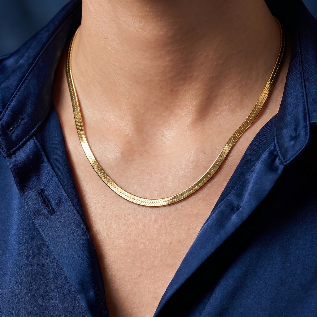 The Luxe Herringbone Snake Chain