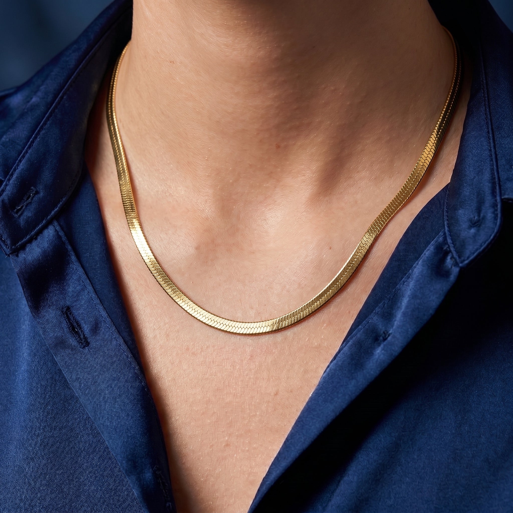 The Luxe Herringbone Snake Chain