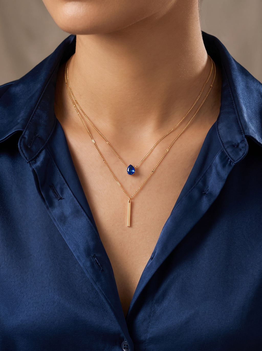 The Azure Bar Layered Necklace