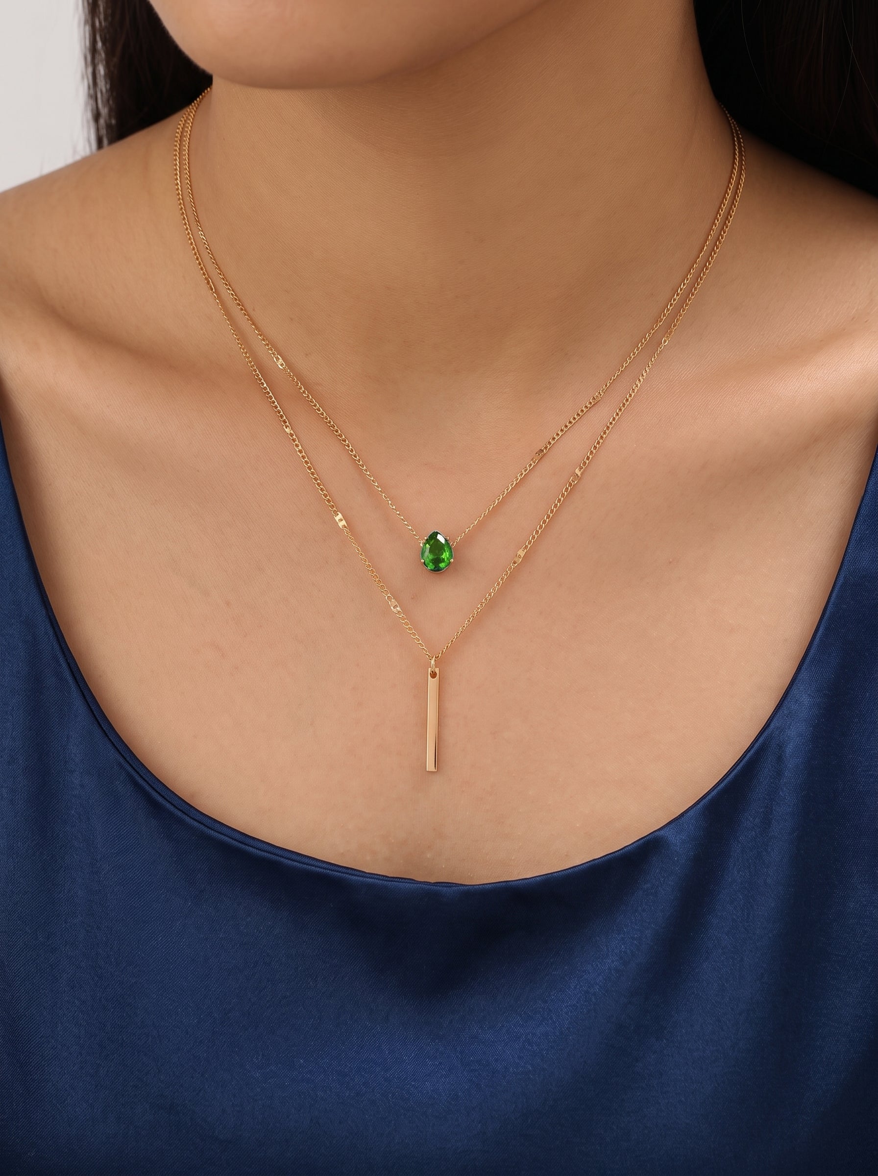 The Azure Bar Layered Necklace