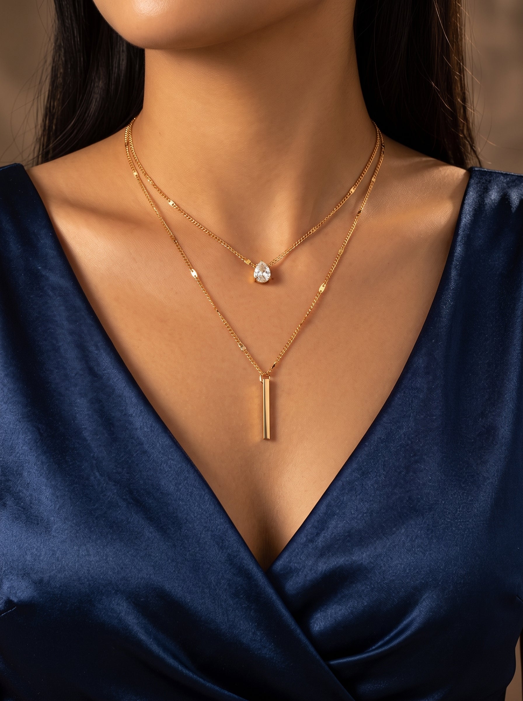 The Azure Bar Layered Necklace