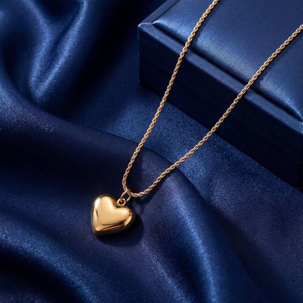 The Puffed Heart Pendant Necklace