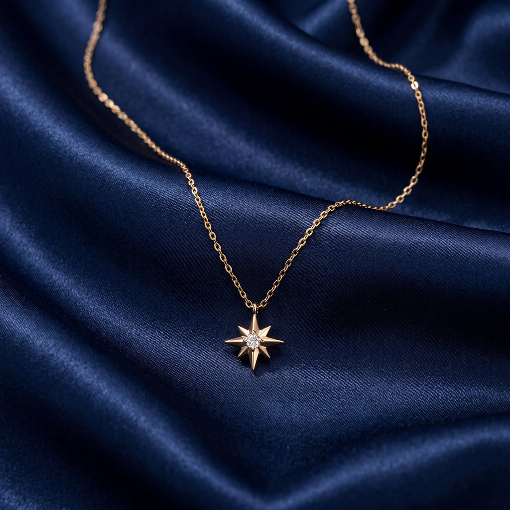 Gold Starburst Pendant Necklace