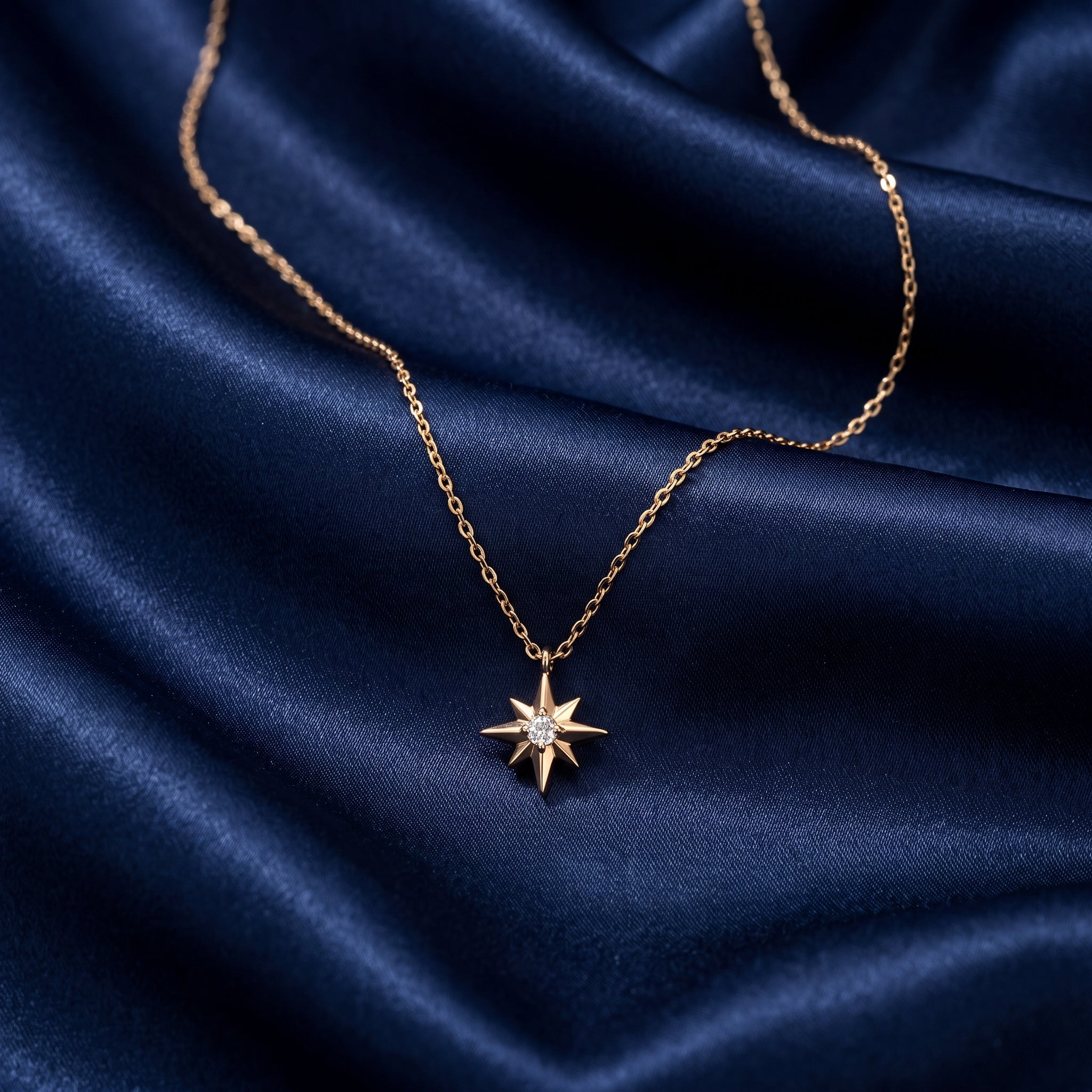 Gold Starburst Pendant Necklace