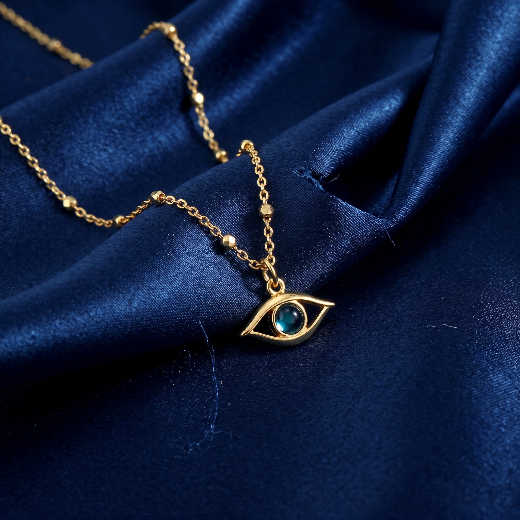 Gold Evil Eye Pendant Necklace