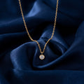 Gold Bezel Solitaire Pendant Necklace