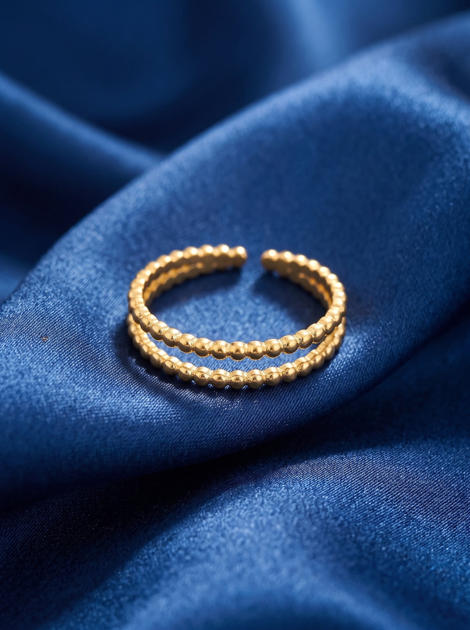 The Golden Dot Dual Band Ring