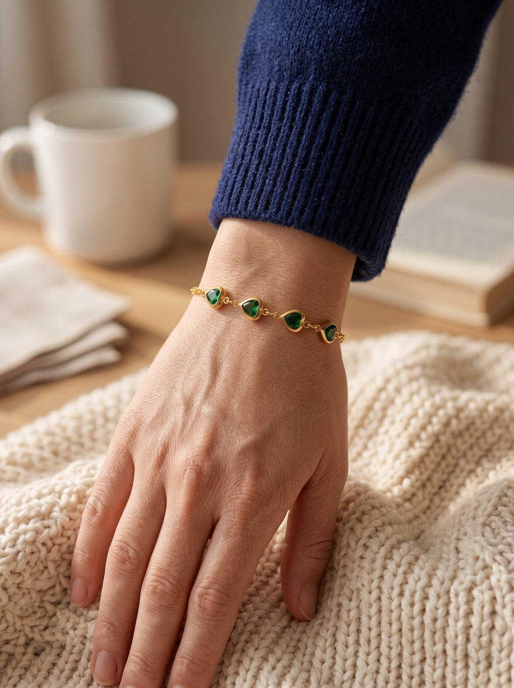 The Emerald Heart Chain Bracelet
