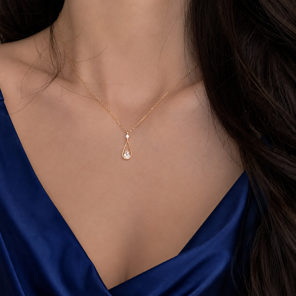 Aria Pear Droplet Necklace