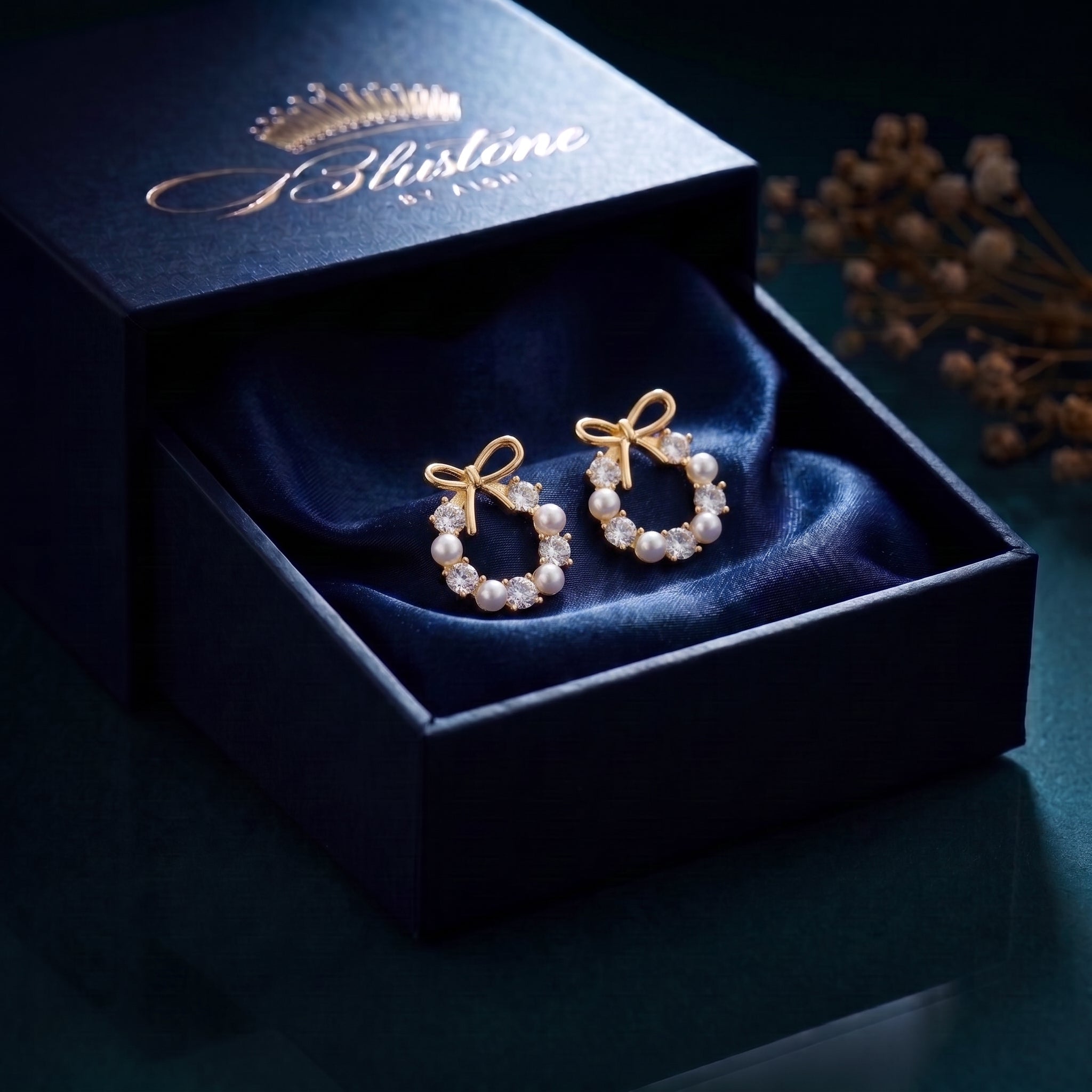 Monarch Bow Pearl Earrings