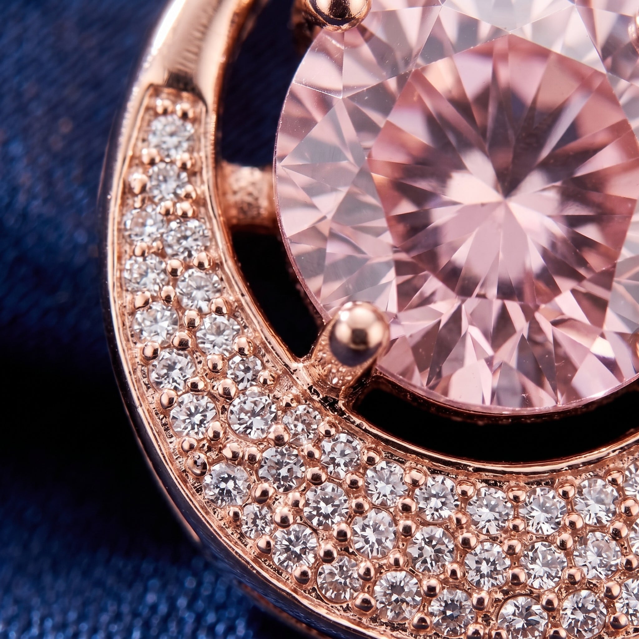 Rose Halo Morganite Pendant