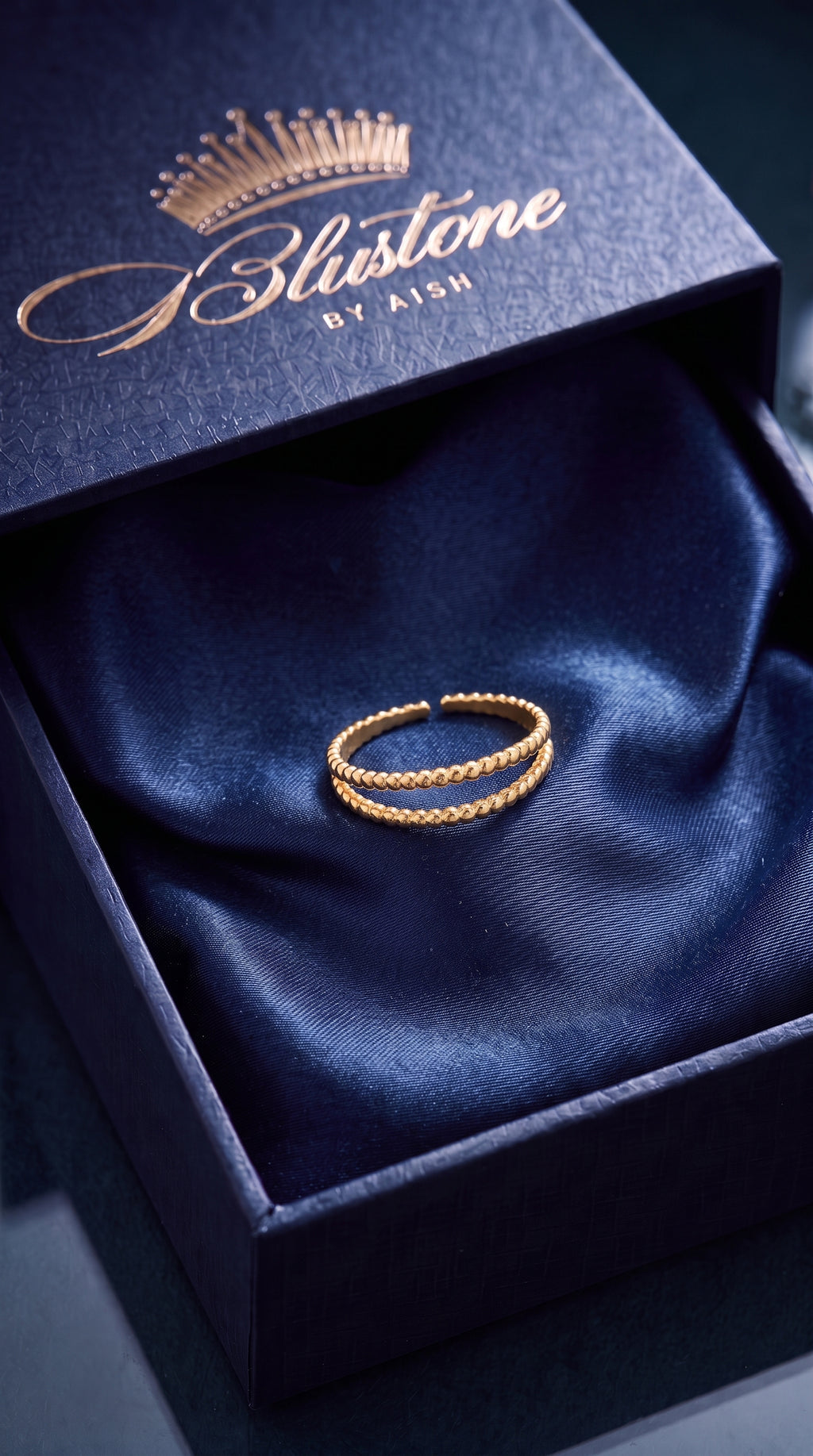 The Golden Dot Dual Band Ring