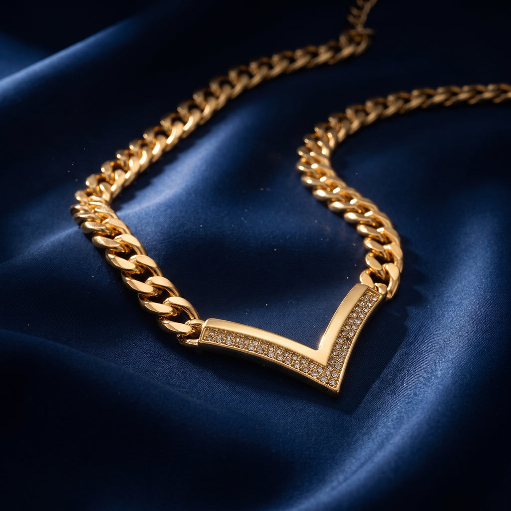 lysian Crystal V-Link Necklace