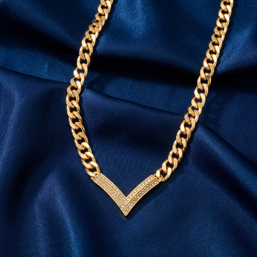 Elysian Crystal V-Link Necklace