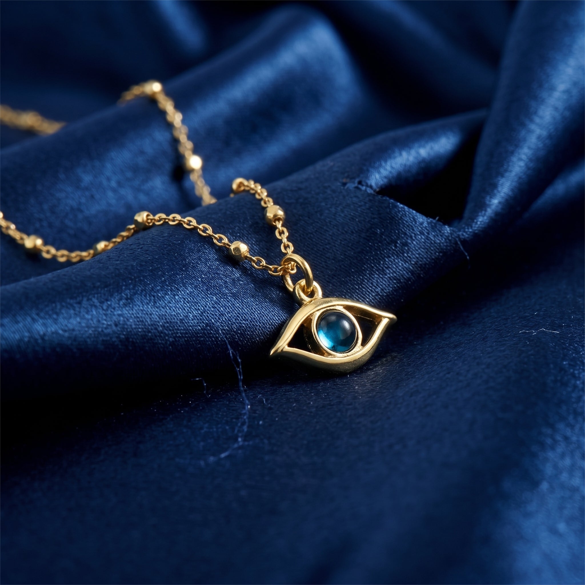Gold Evil Eye Pendant Necklace