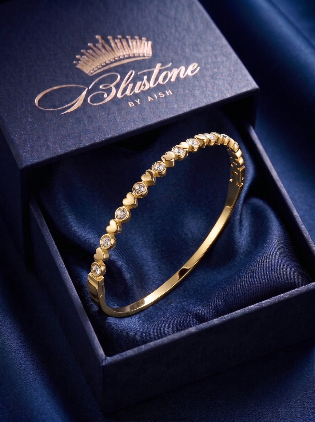 The Amour Heart & Stone Bangle