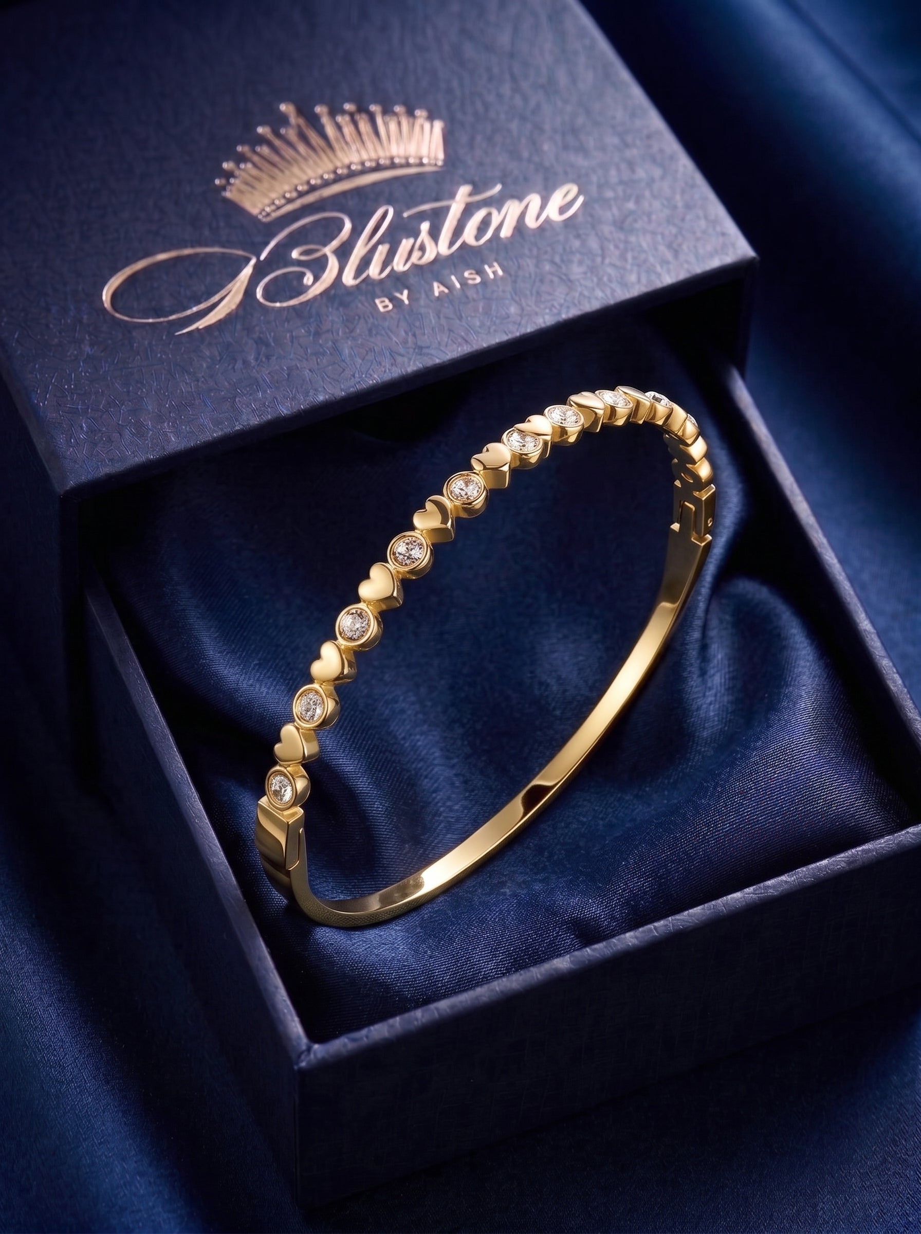The Amour Heart & Stone Bangle