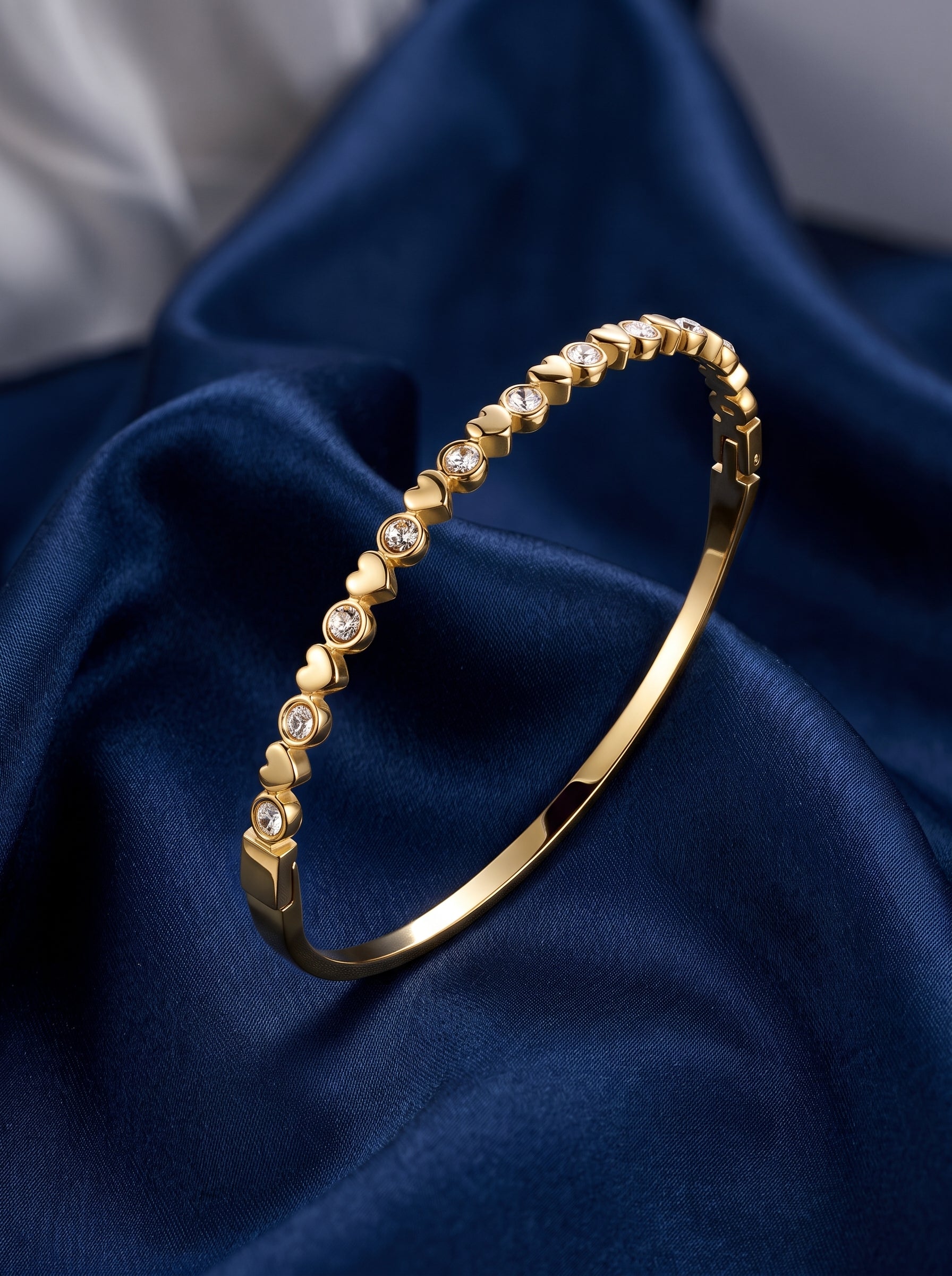 The Amour Heart & Stone Bangle