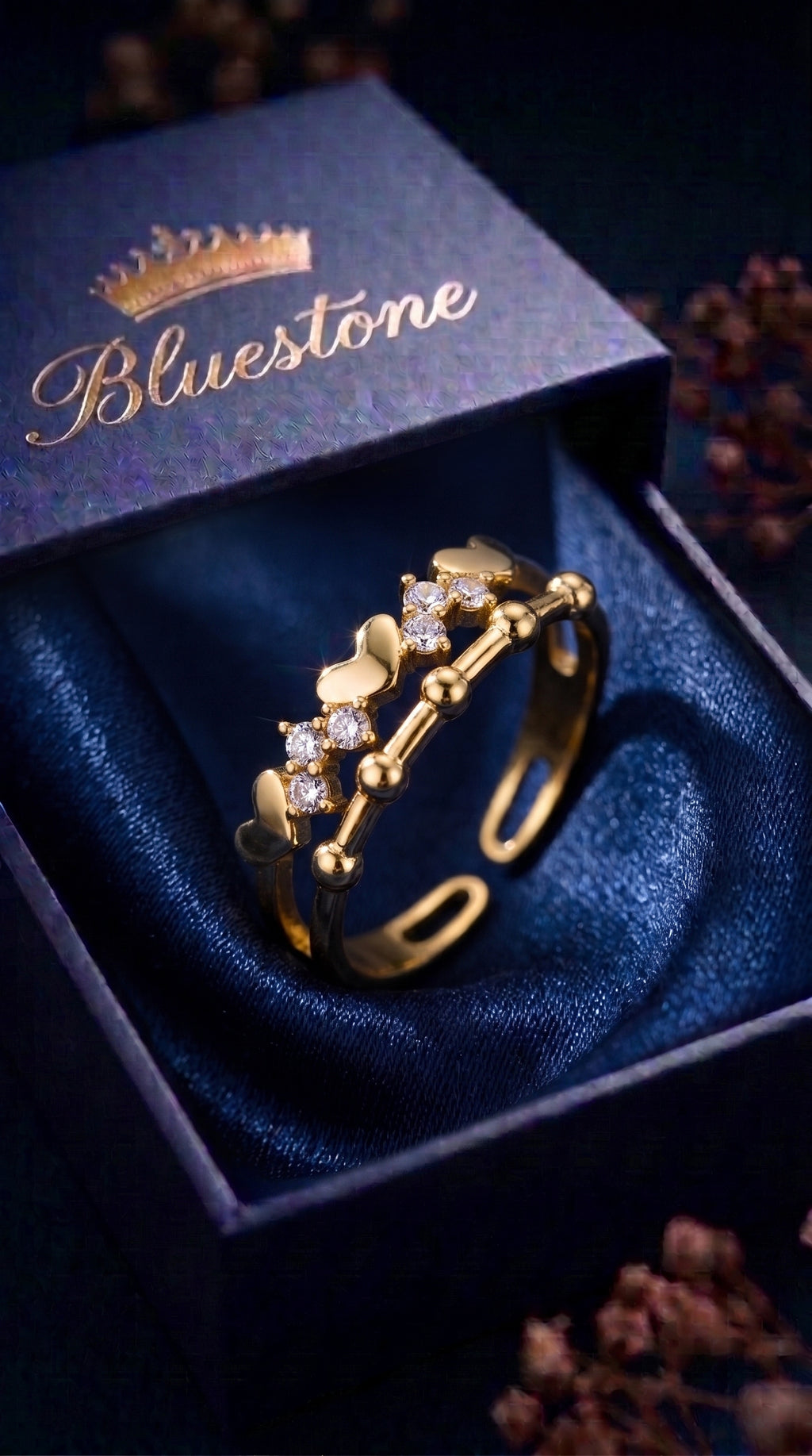 The Crowned Beaded Dual Ring