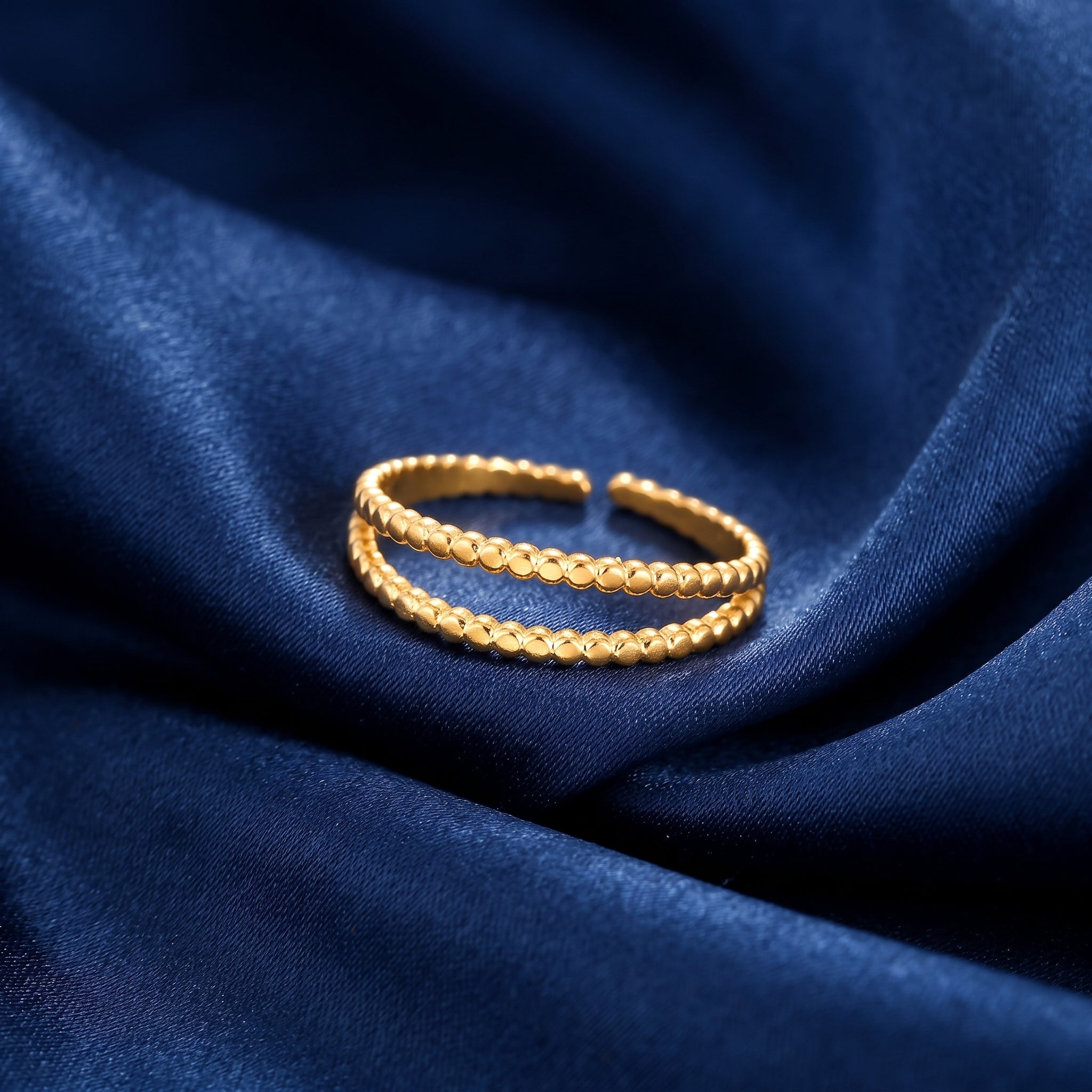 The Golden Dot Dual Band Ring