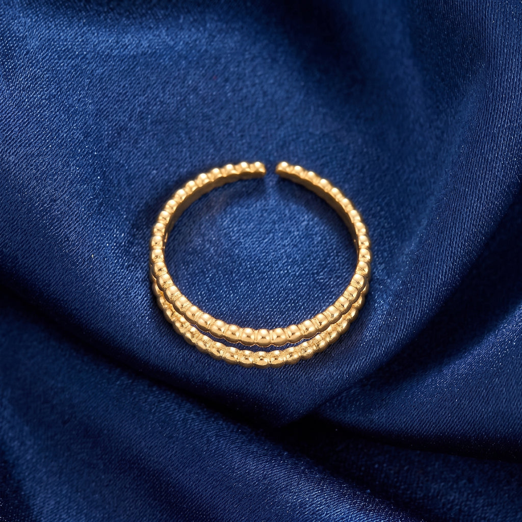 The Golden Dot Dual Band Ring