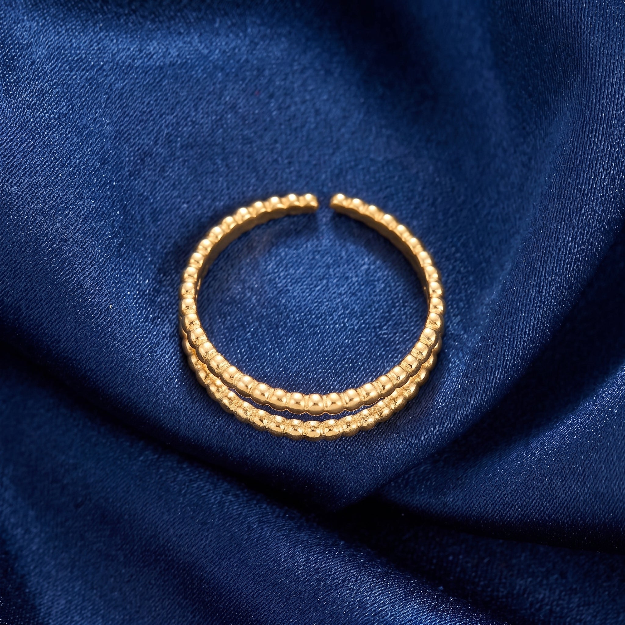 The Golden Dot Dual Band Ring