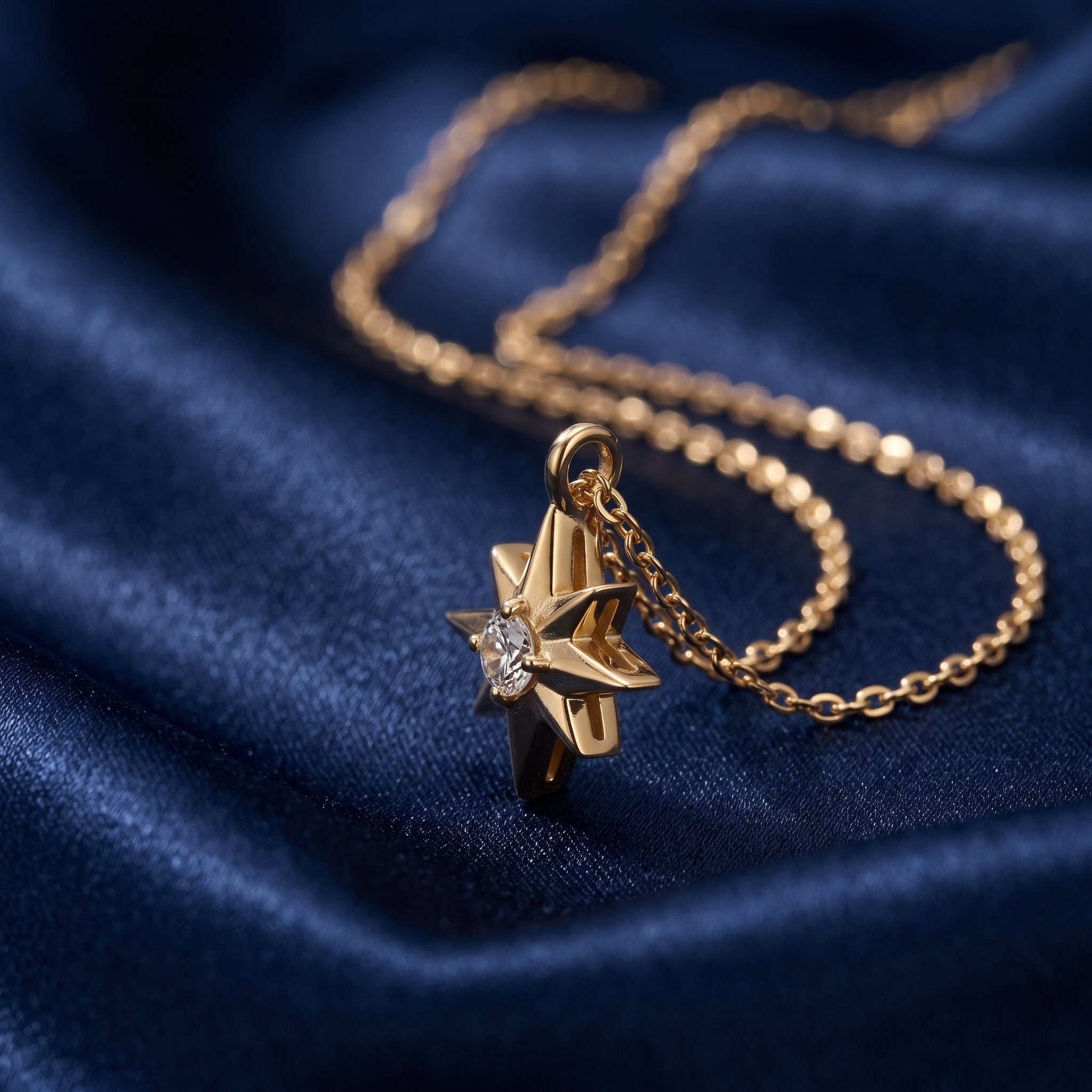 Gold Starburst Pendant Necklace