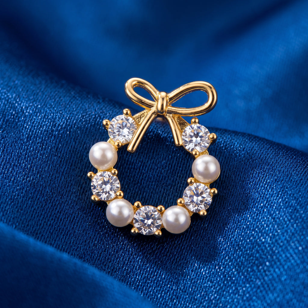 Monarch Bow Pearl Earrings