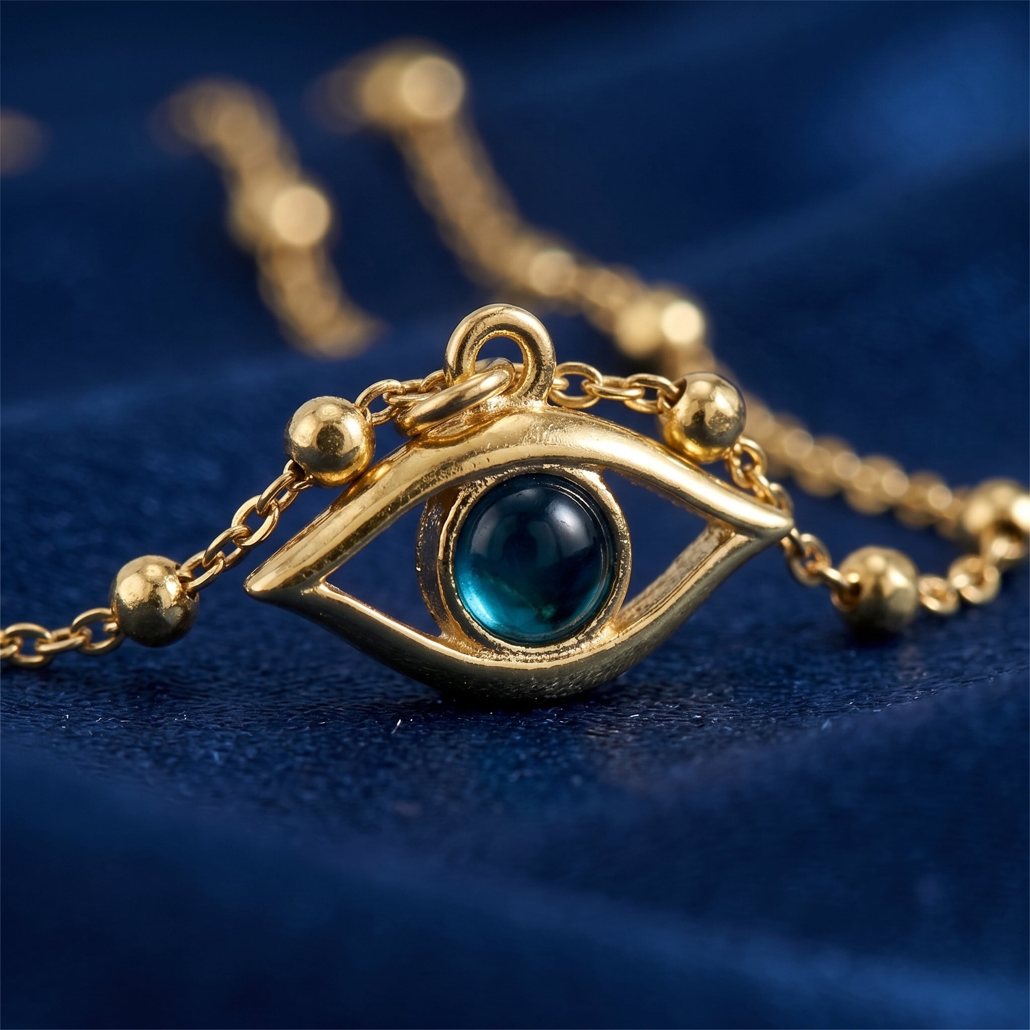 Gold Evil Eye Pendant Necklace