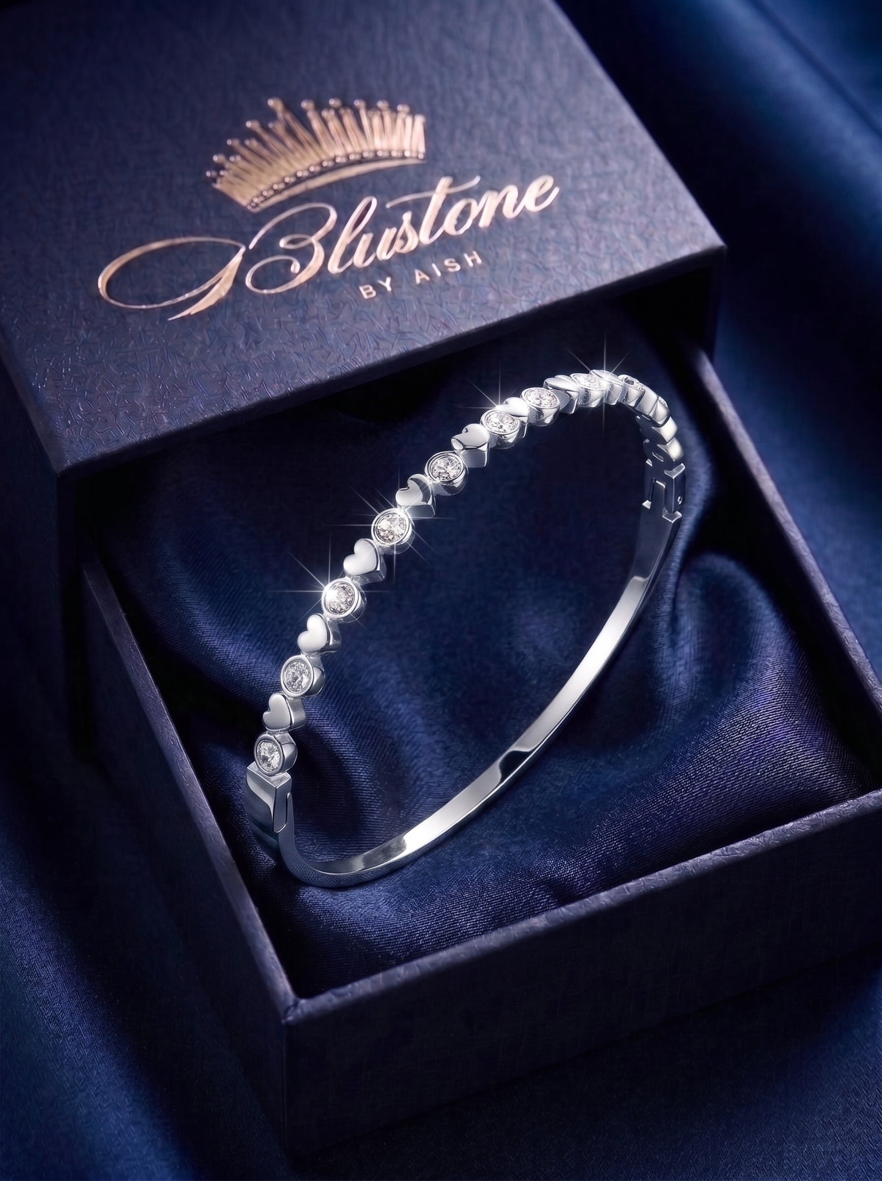 The Amour Heart & Stone Bangle
