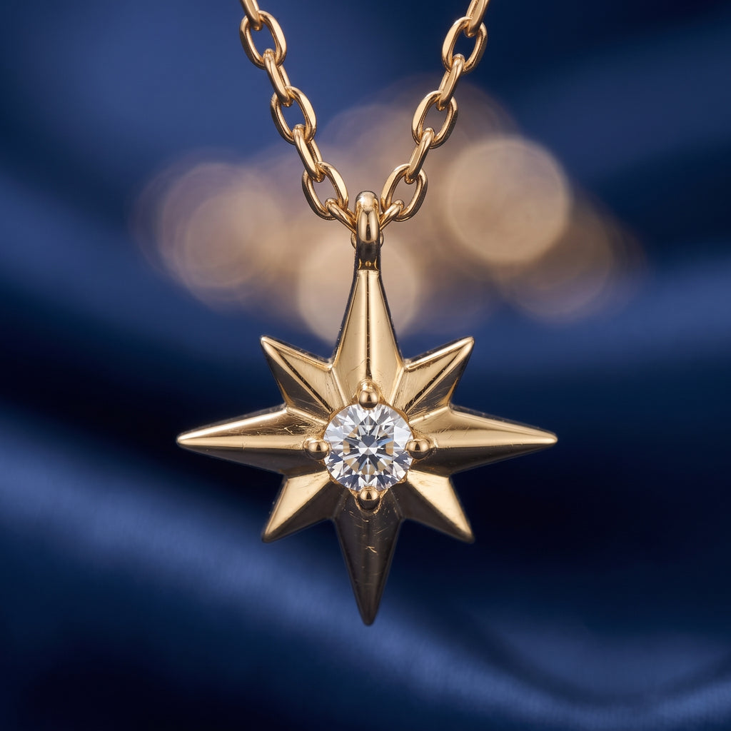 Gold Starburst Pendant Necklace